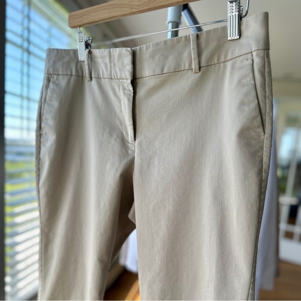 Ann Taylor Tan Ankle Cropped Pants, high rise, petite size